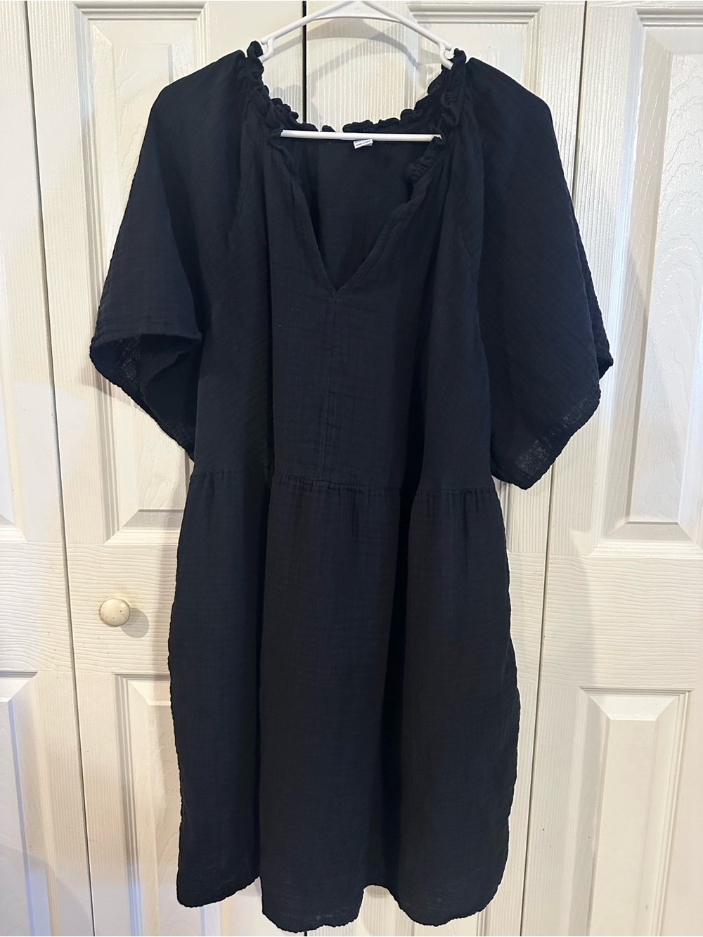 Old Navy Split-Neck Gauze Mini Swing Dress